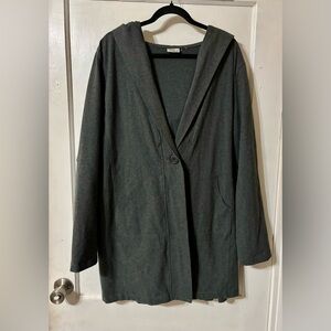 Women with Control Charcoal Trench Coat single bottom plus size